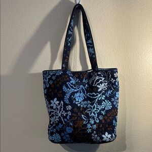 VERA BRADLEY Tote Bag - Java Floral - Navy Blue & Brown
